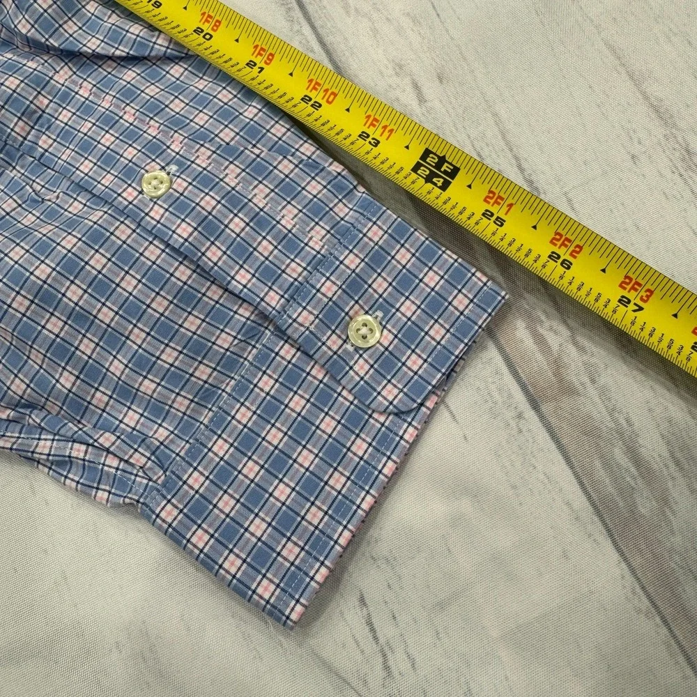 POLO‎ Ralph Lauren Button Down Shirt XL Blue Plaid Pony Cotton Mens